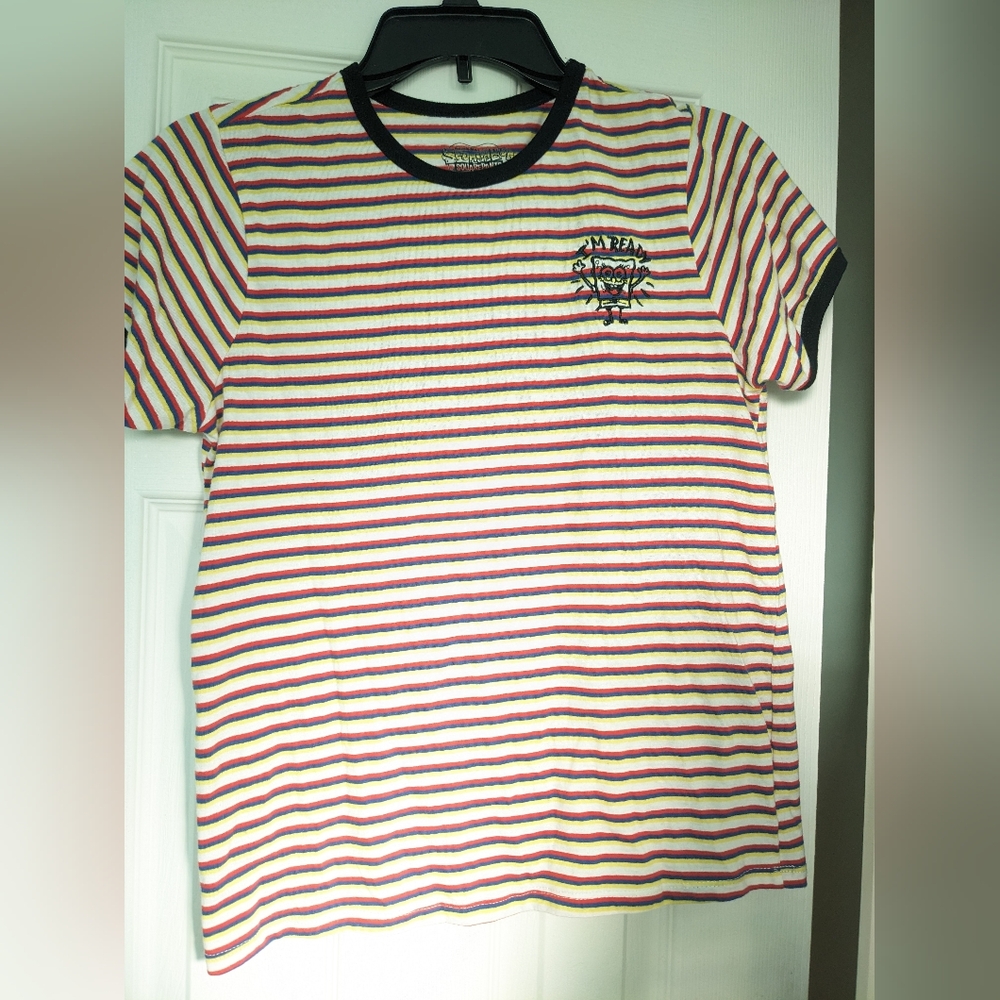 SpongeBob SquarePants Colorful Striped Crew Neck Tee